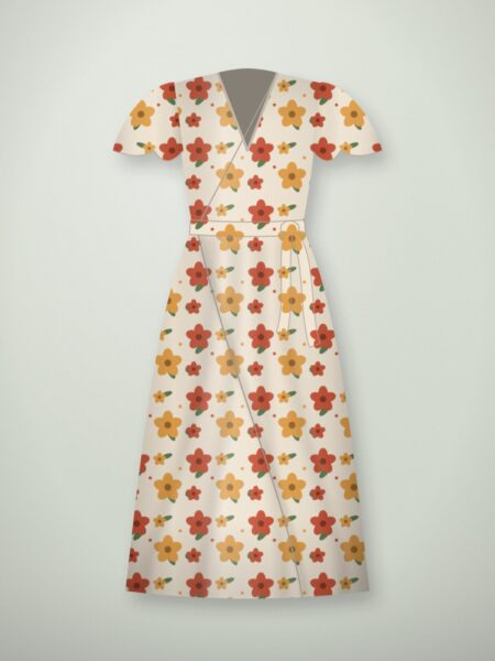 Mallow Floral Wrap Midi Dress