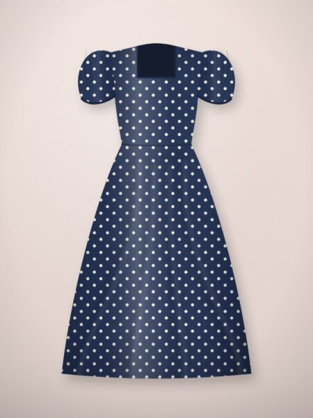 Mallow Polka Dot Tea Dress — Navy